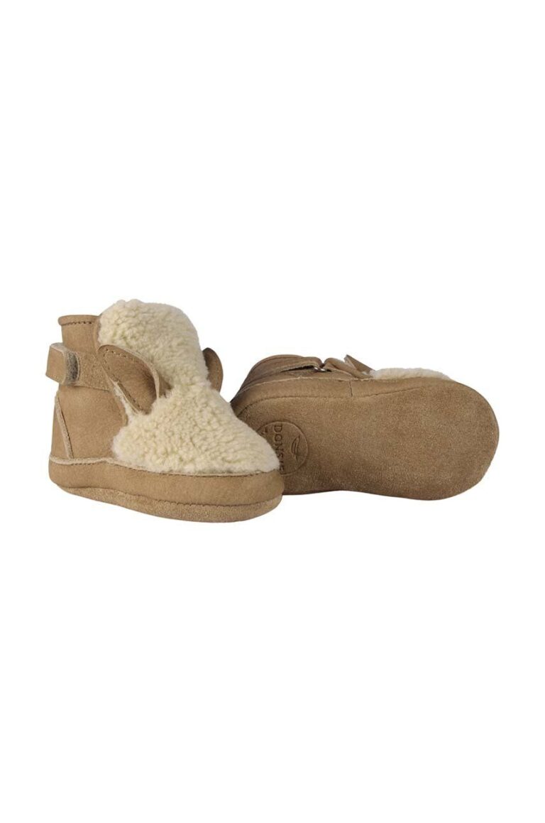 Donsje pantofi pentru bebelusi Richy Booties Alpaca culoarea bej