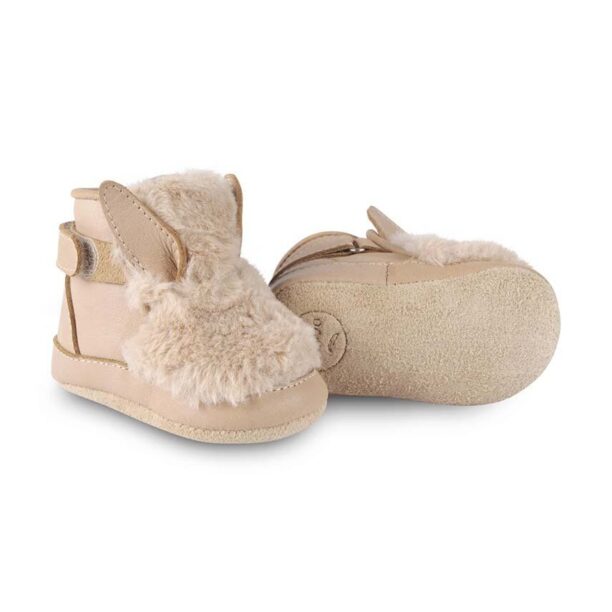 Donsje pantofi pentru bebelusi Richy Booties Fluffy Bunny culoarea bej