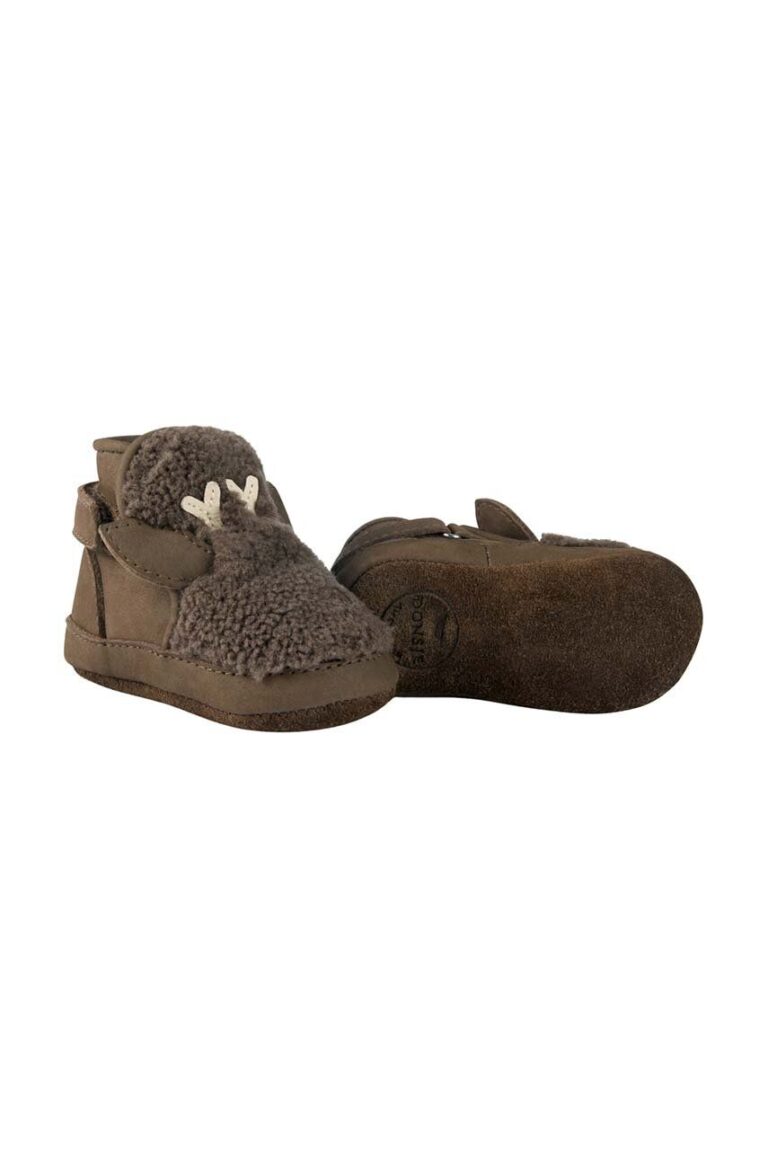 Donsje pantofi pentru bebelusi Richy Booties Stag culoarea maro