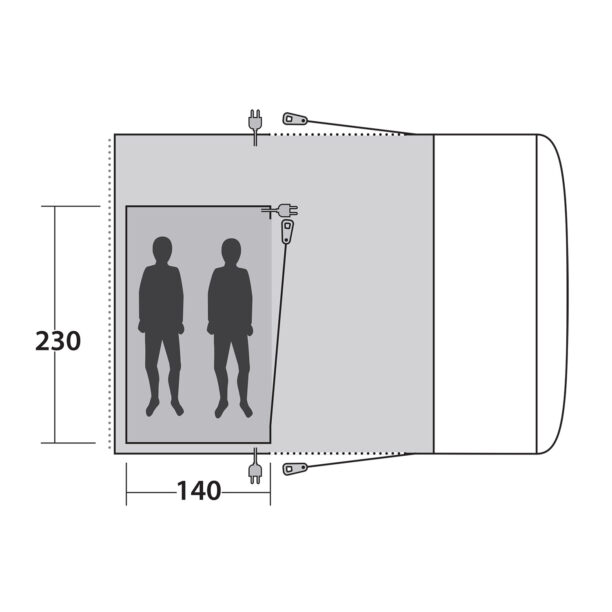Dormitor pentru cort Outwell Inner Jonesville 290SA/Wolfburg 380A - charcoal preţ
