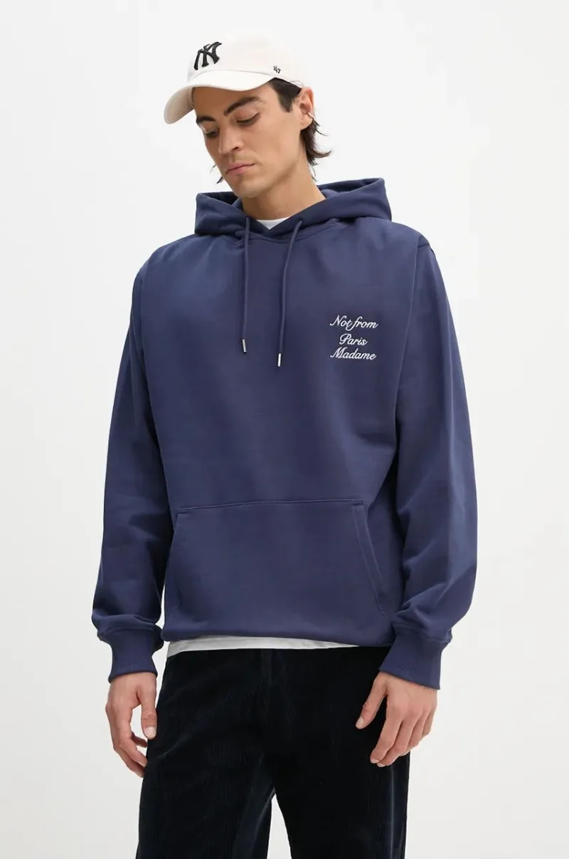 Drôle de Monsieur hanorac de bumbac Le Hoodie Slogan Calligraphy barbati