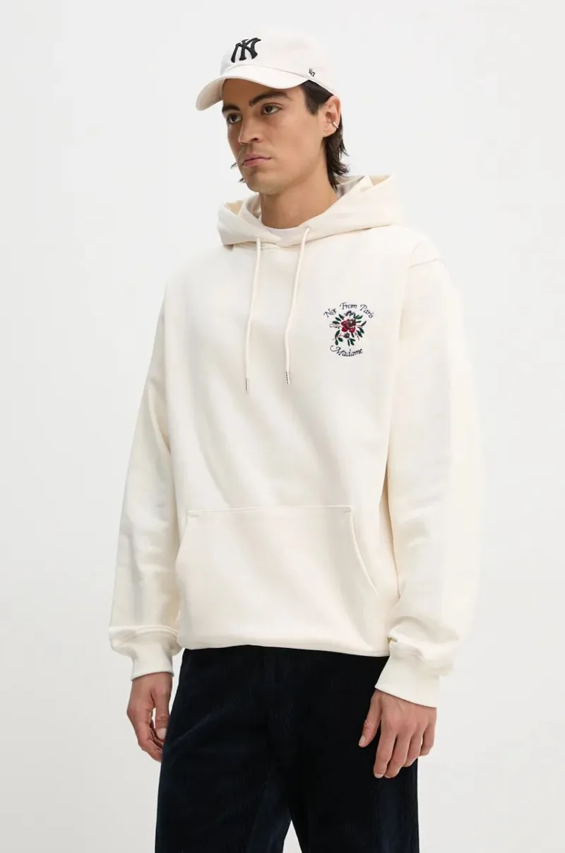 Drôle de Monsieur hanorac de bumbac Le Hoodie Slogan Fleurs barbati