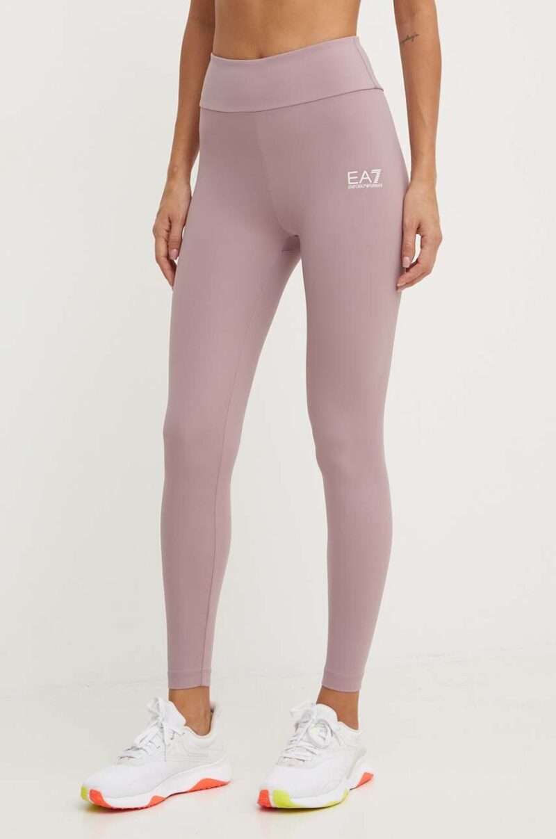 EA7 Emporio Armani leggins de antrenament culoarea roz