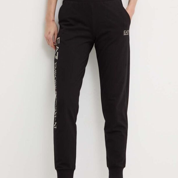 EA7 Emporio Armani pantaloni de trening culoarea negru