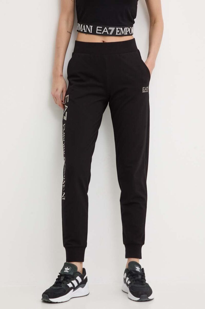 EA7 Emporio Armani pantaloni de trening culoarea negru