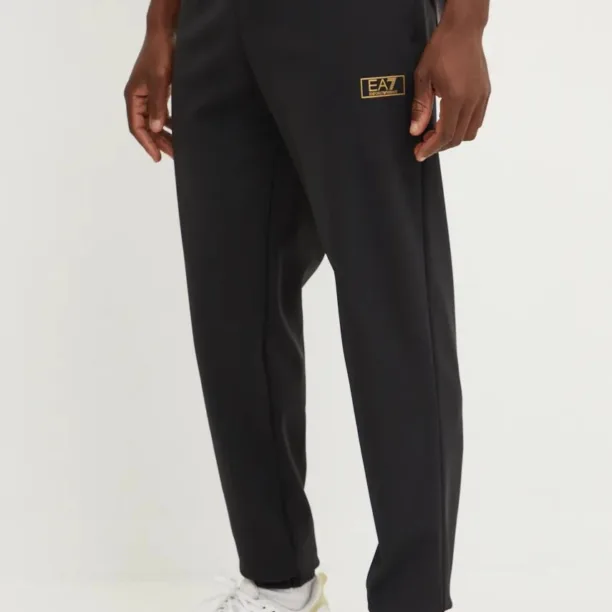 EA7 Emporio Armani pantaloni de trening culoarea negru