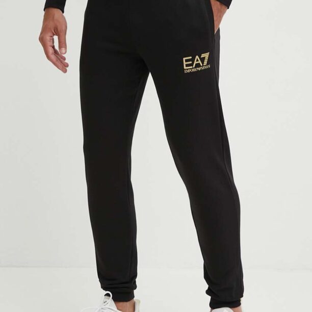 EA7 Emporio Armani pantaloni de trening culoarea negru