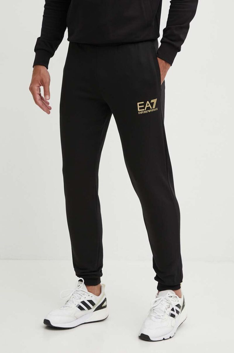 EA7 Emporio Armani pantaloni de trening culoarea negru