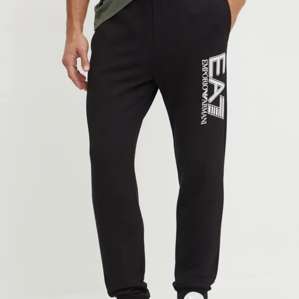 EA7 Emporio Armani pantaloni de trening culoarea negru