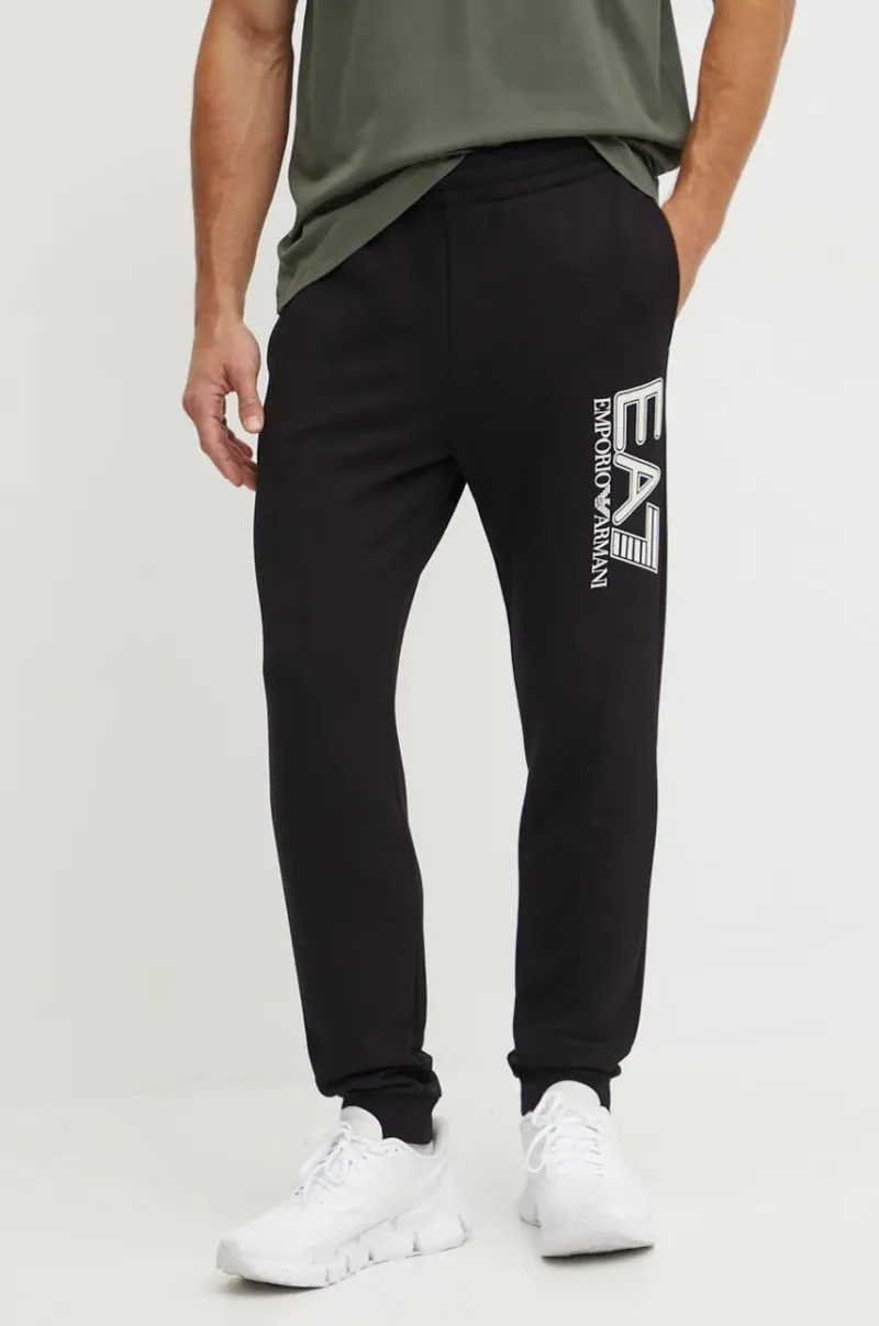 EA7 Emporio Armani pantaloni de trening culoarea negru