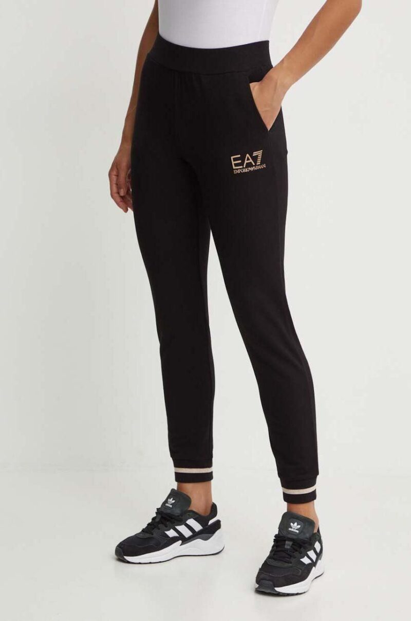 EA7 Emporio Armani pantaloni de trening culoarea negru