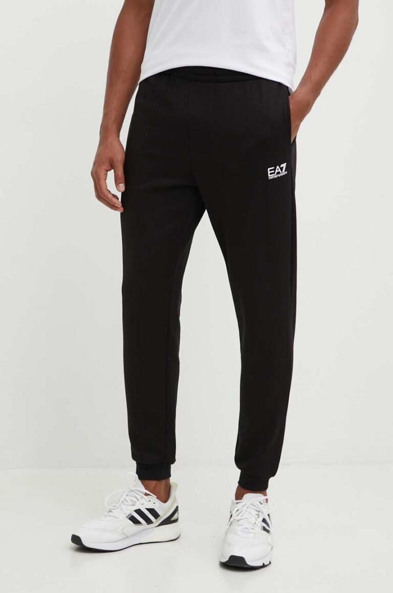 EA7 Emporio Armani pantaloni de trening culoarea negru