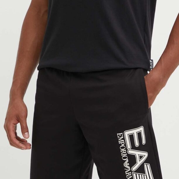 EA7 Emporio Armani pantaloni scurti din bumbac culoarea negru