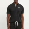 EA7 Emporio Armani polo de bumbac culoarea negru