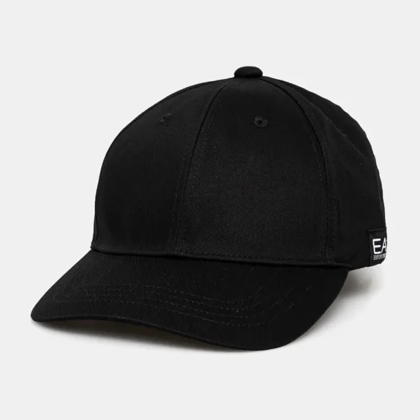 EA7 Emporio Armani șapcă de baseball din bumbac culoarea negru