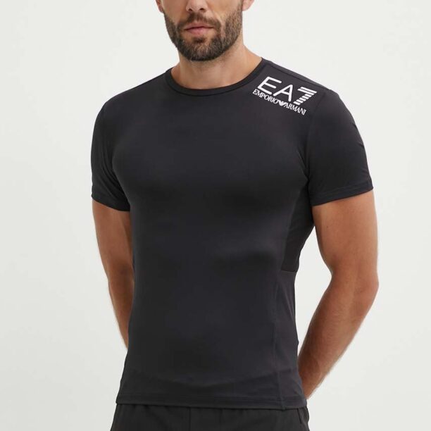 EA7 Emporio Armani tricou de antrenament culoarea negru