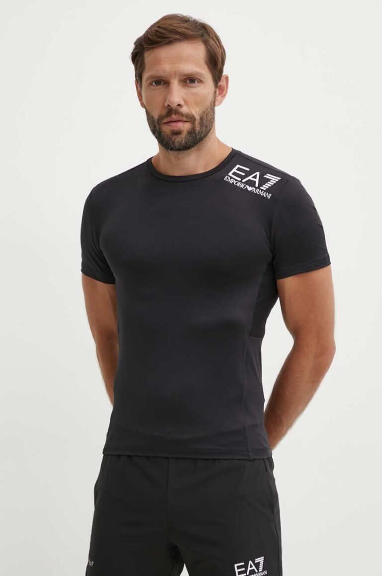 EA7 Emporio Armani tricou de antrenament culoarea negru