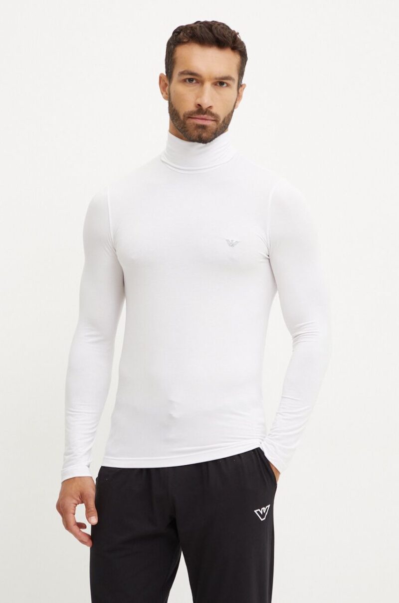 Emporio Armani Underwear longsleeve lounge culoarea alb