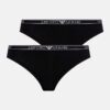 Emporio Armani Underwear tanga 2-pack culoarea negru