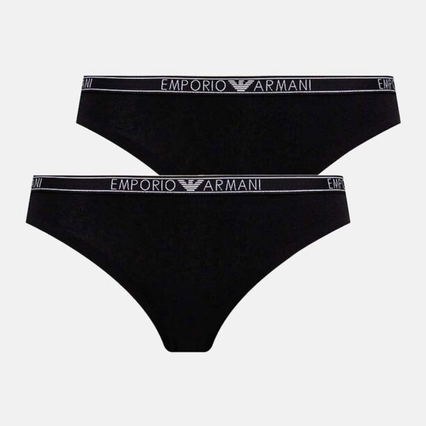 Emporio Armani Underwear tanga 2-pack culoarea negru