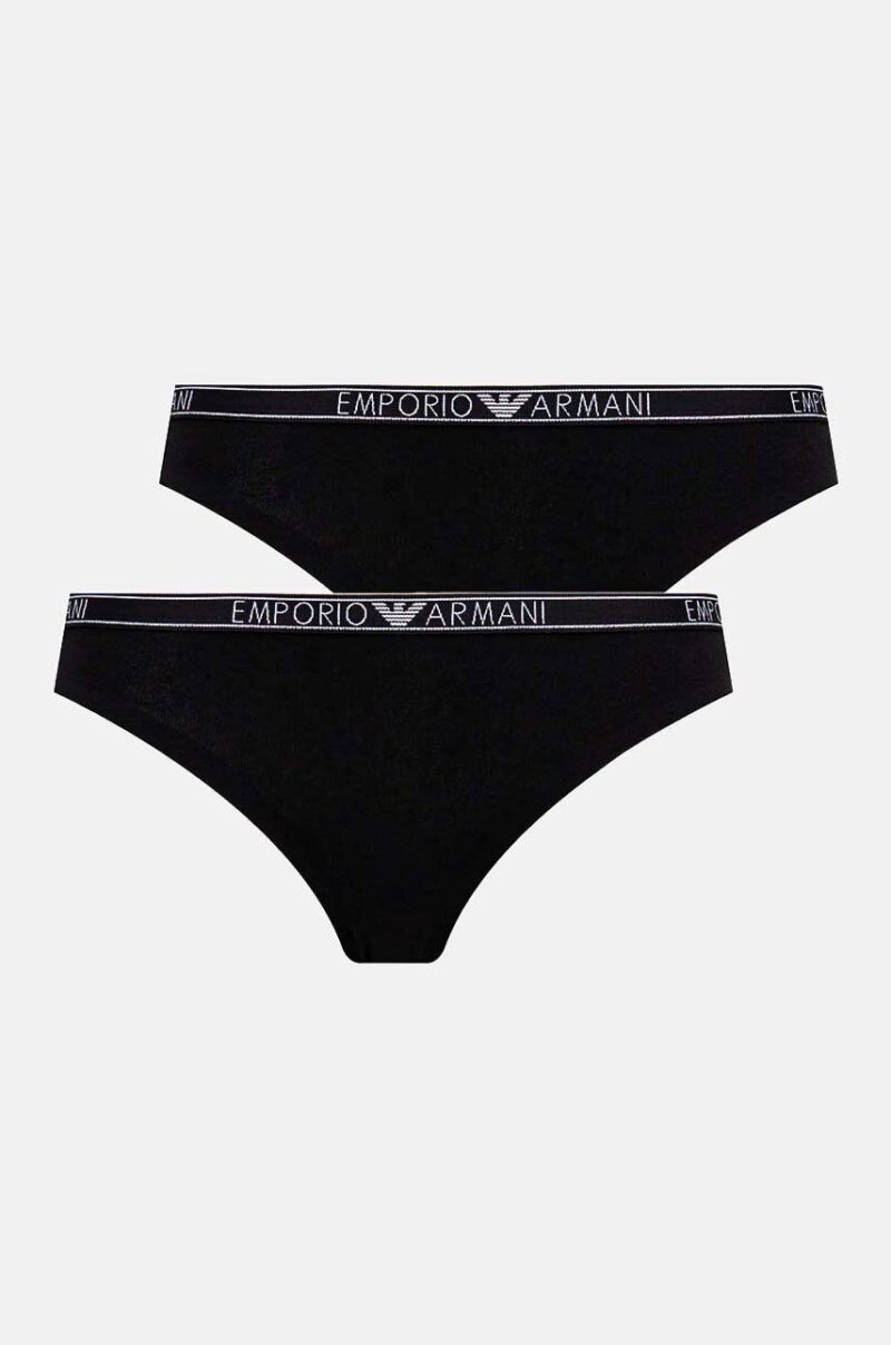 Emporio Armani Underwear tanga 2-pack culoarea negru