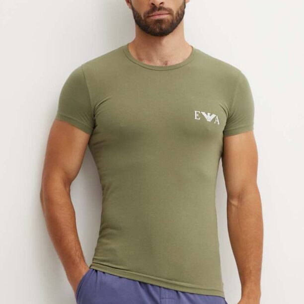 Emporio Armani Underwear tricou lounge 2-pack culoarea verde