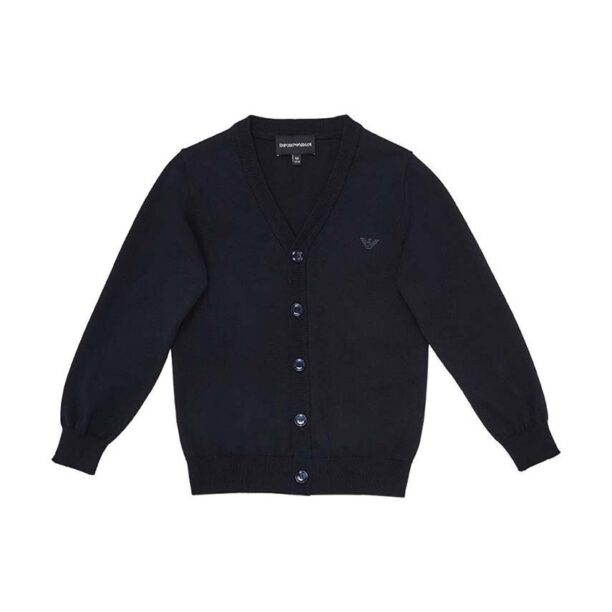 Emporio Armani cardigan cu amestec de lână pentru copii culoarea albastru marin