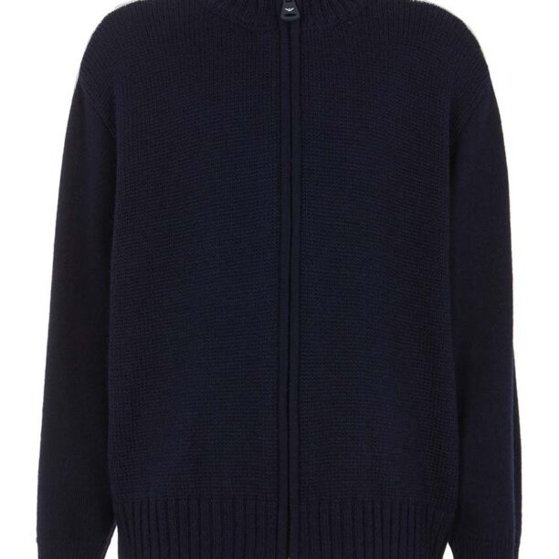 Emporio Armani cardigan de lână pentru copii culoarea albastru marin