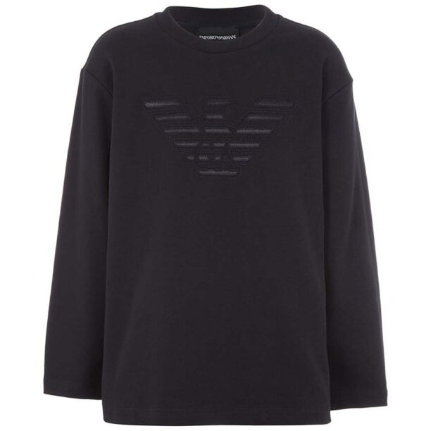 Emporio Armani longsleeve din bumbac pentru copii culoarea negru