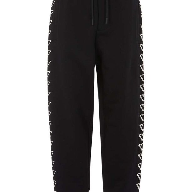 Emporio Armani pantaloni de trening din bumbac pentru copii culoarea negru