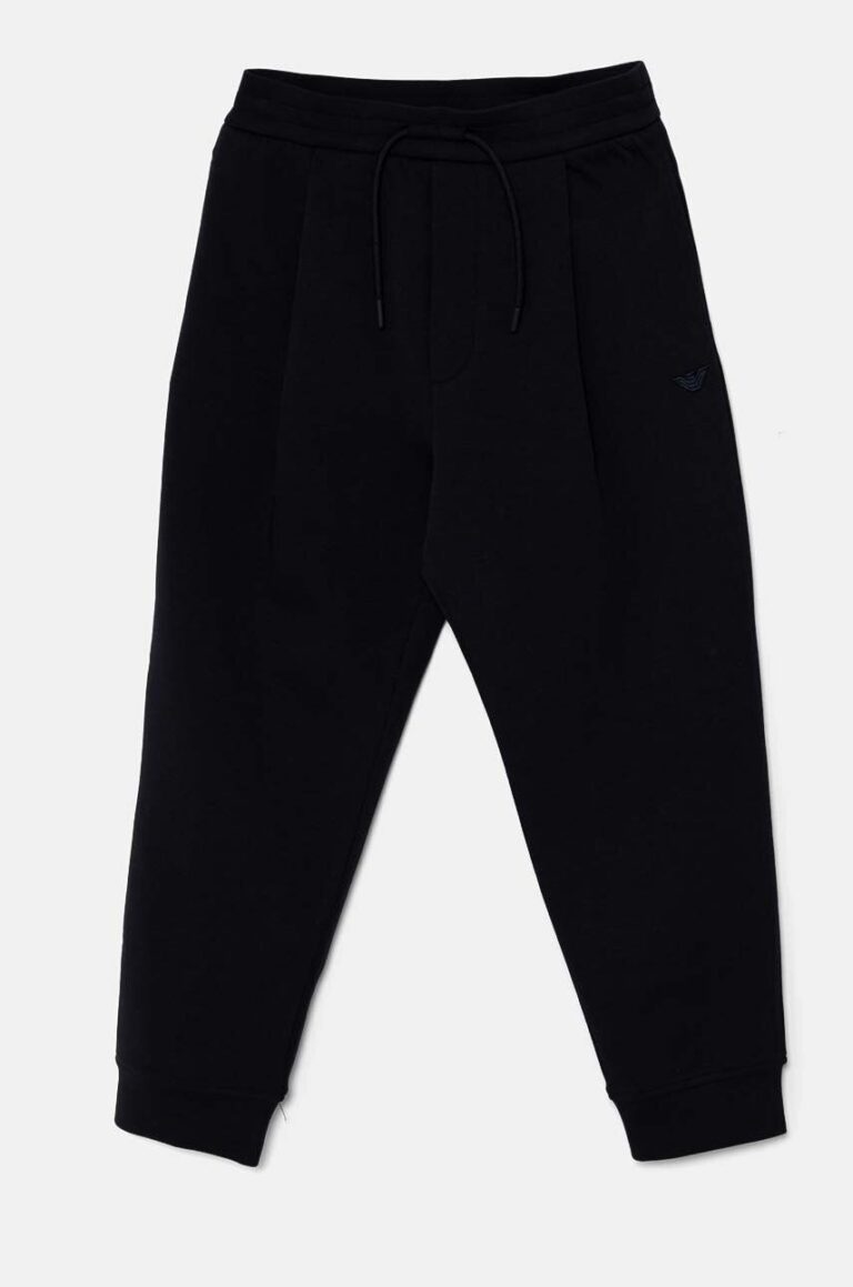 Emporio Armani pantaloni de trening pentru copii culoarea albastru marin