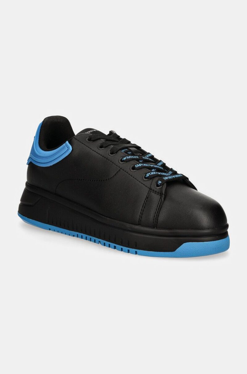 Emporio Armani sneakers din piele culoarea negru