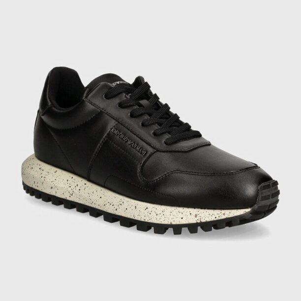 Emporio Armani sneakers din piele culoarea negru