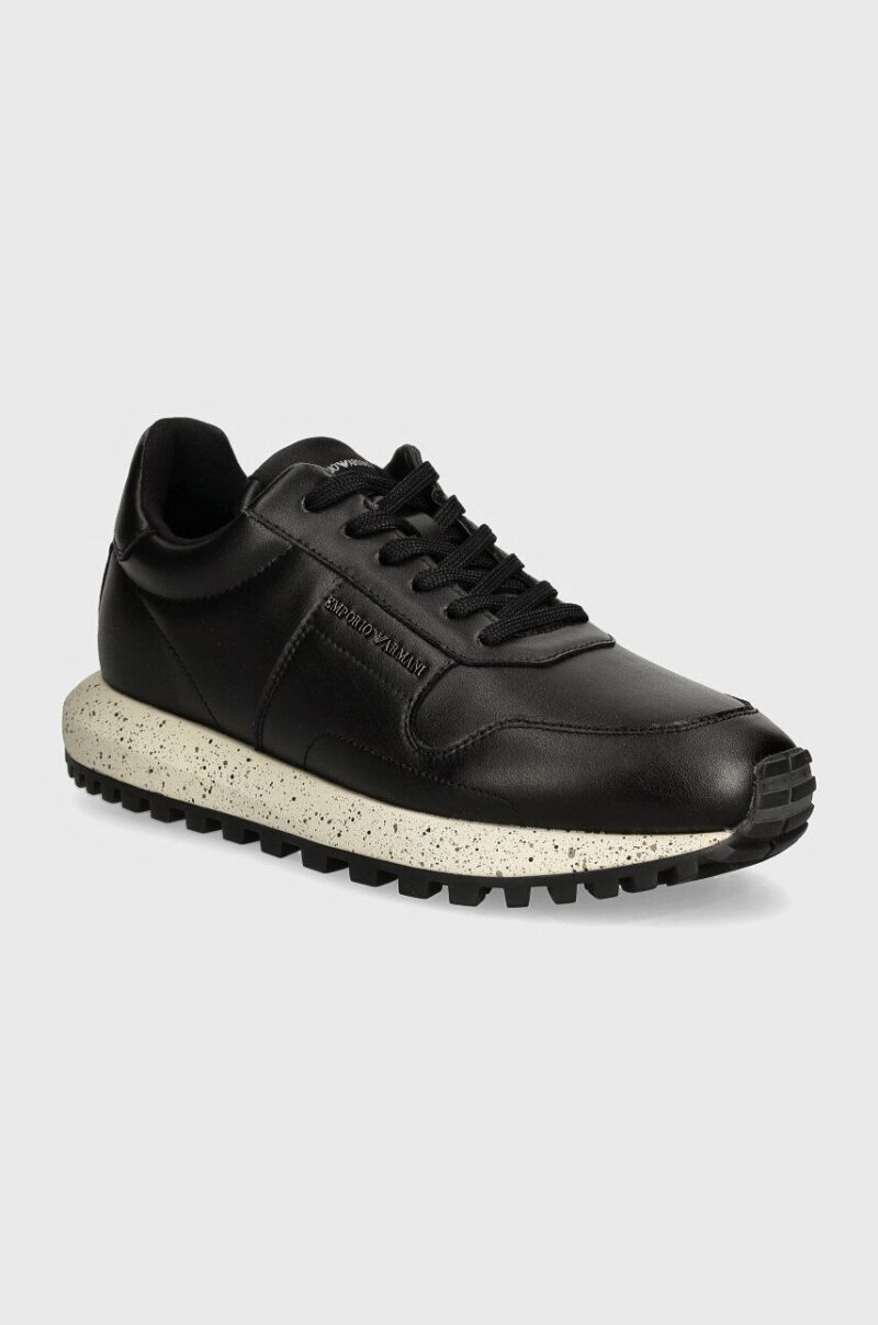 Emporio Armani sneakers din piele culoarea negru