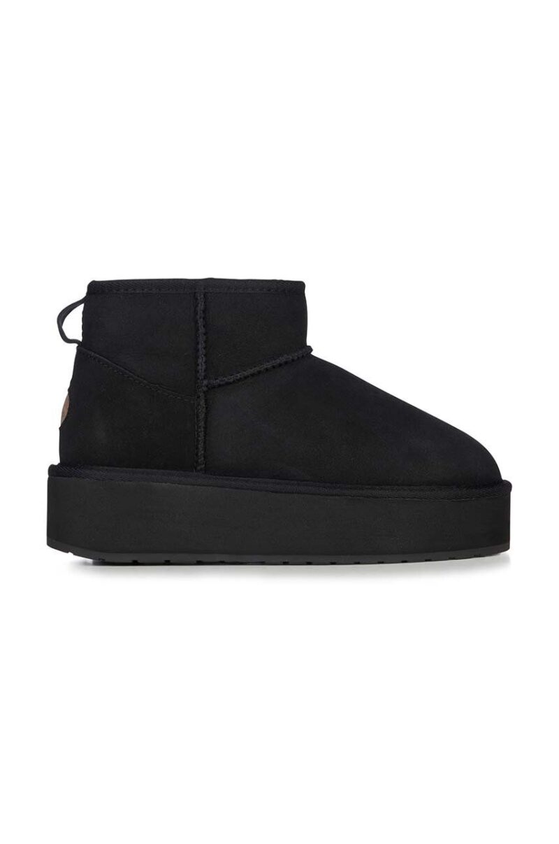 Emu Australia cizme de zapada din piele intoarsa Stinger Micro Flatform culoarea negru