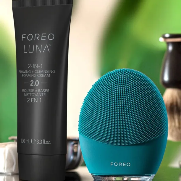 FOREO spumă de curățare facială 2în1 pentru bărbați LUNA™ 2-in-1 Shaving + Cleansing Foaming Cream 100 ml preţ