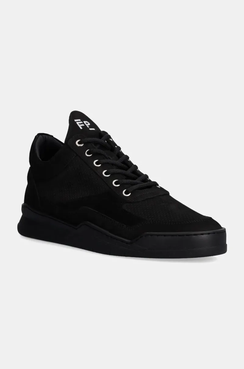 Filling Pieces sneakers din piele intoarsă Low Top culoarea negru