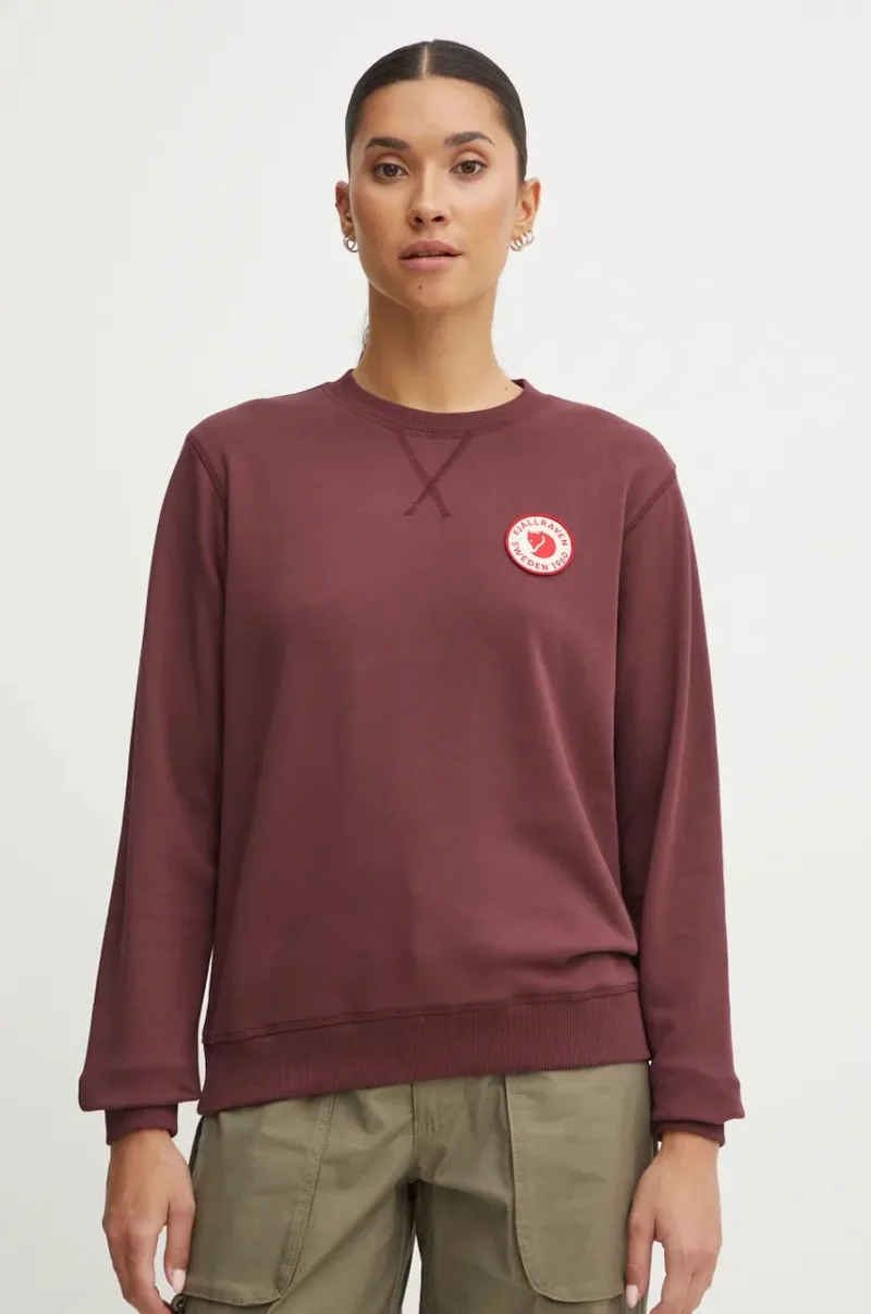 Fjallraven bluză trening 1960 Logo Badge culoarea bordo