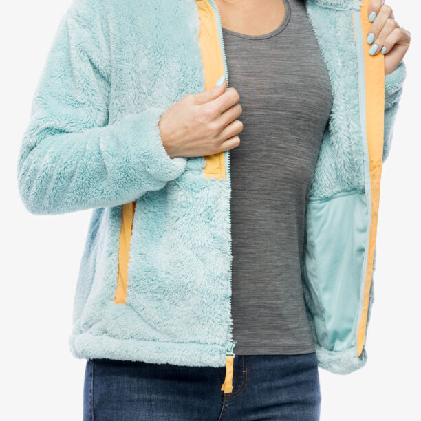 Original Fleece femei Columbia Boundless Discovery Sherpa Full Zip - aqua haze/sunset peach