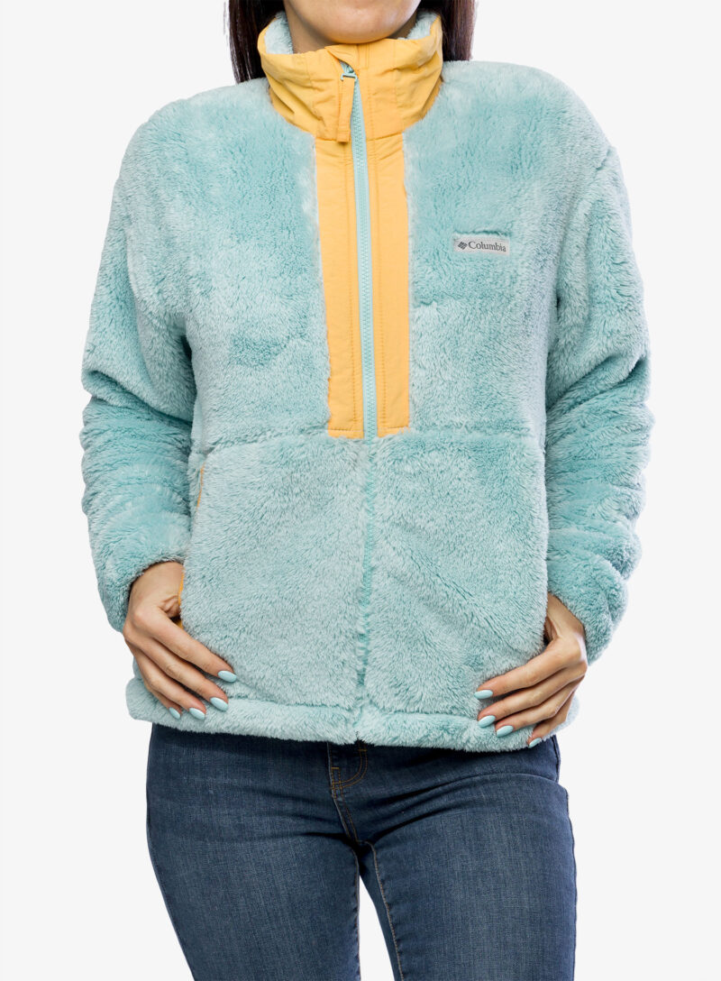 Fleece femei Columbia Boundless Discovery Sherpa Full Zip - aqua haze/sunset peach