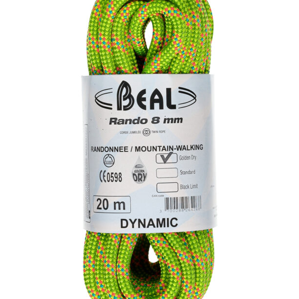 Frânghie Beal Rando 8 mm 20 m Golden Dry - yellow