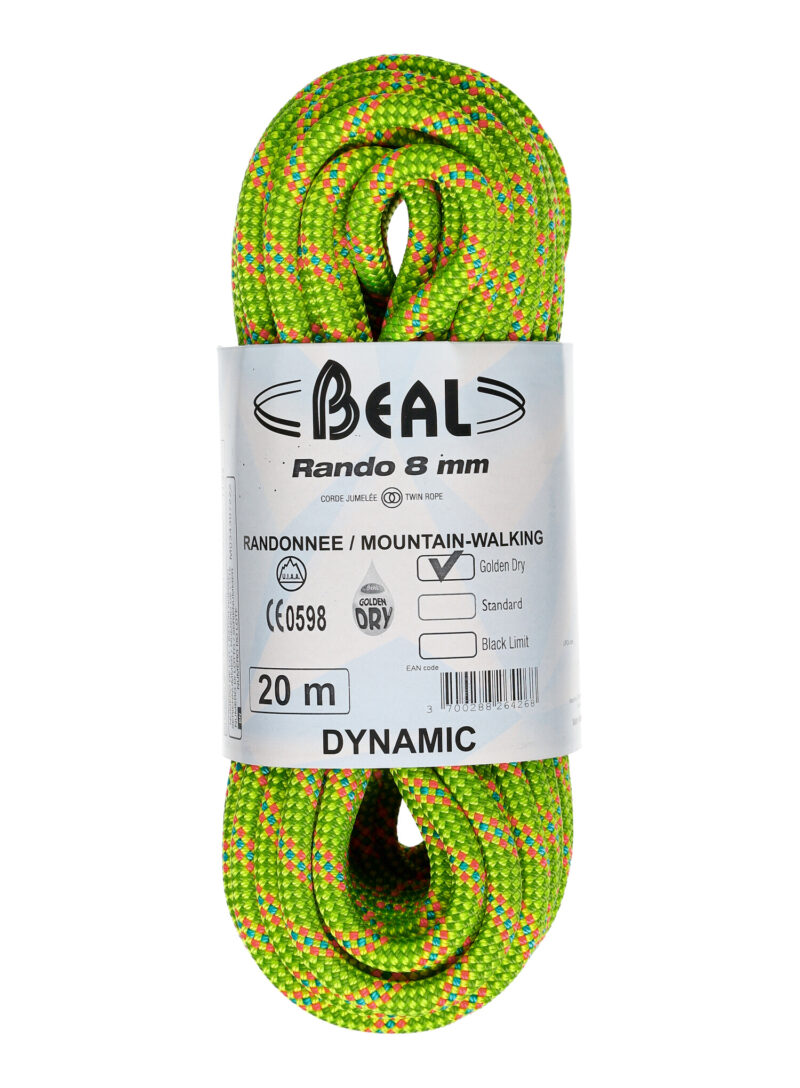 Frânghie Beal Rando 8 mm 20 m Golden Dry - yellow