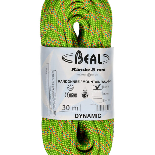 Frânghie Beal Rando 8 mm 30 m Golden Dry - yellow