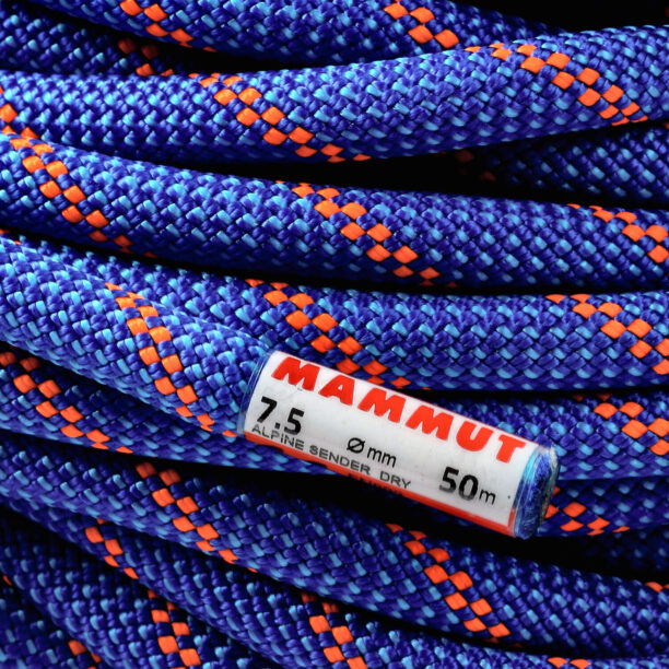 Funie dublă Mammut 7.5 Alpine Sender Dry Rope 50 m - blue/safety orange preţ