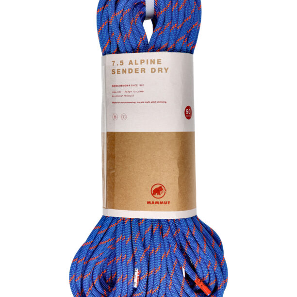 Funie dublă Mammut 7.5 Alpine Sender Dry Rope 50 m - blue/safety orange