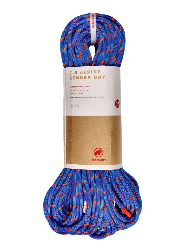 Funie dublă Mammut 7.5 Alpine Sender Dry Rope 50 m - blue/safety orange