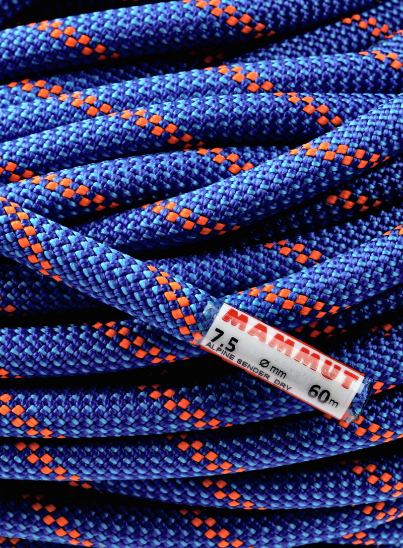 Preţ Funie dublă Mammut 7.5 Alpine Sender Dry Rope 60 m - blue/safety orange