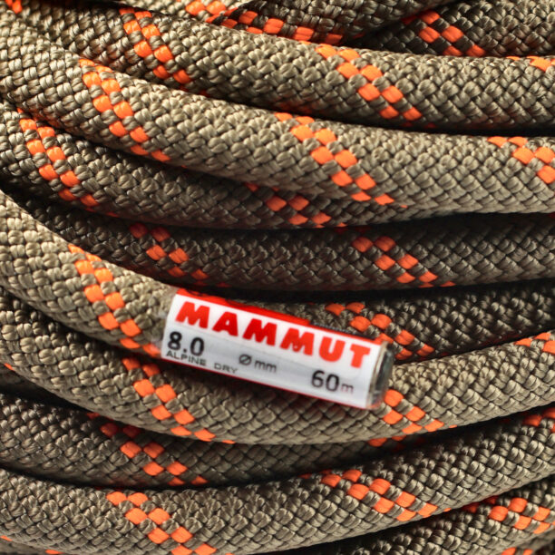 Funie dublă Mammut 8.0 Alpine Dry Rope 60 m - boa/safety orange preţ