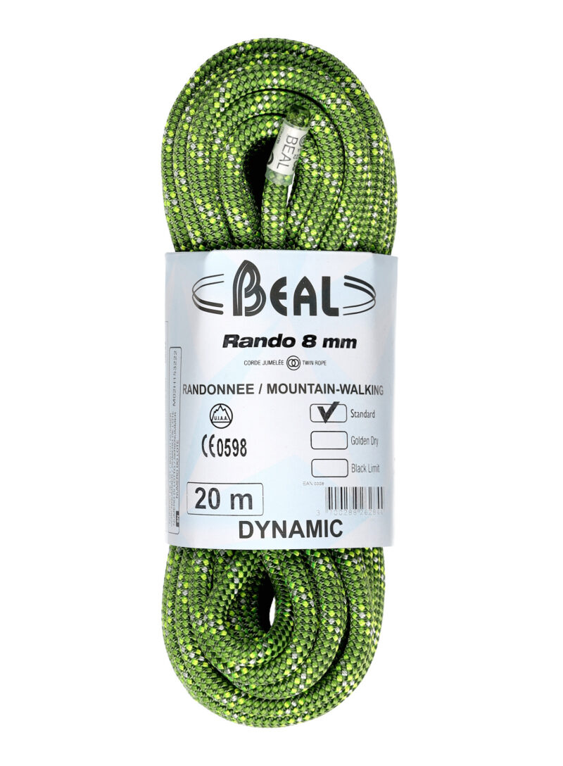 Funie pentru turism Beal Rando 8 mm 20 m - green