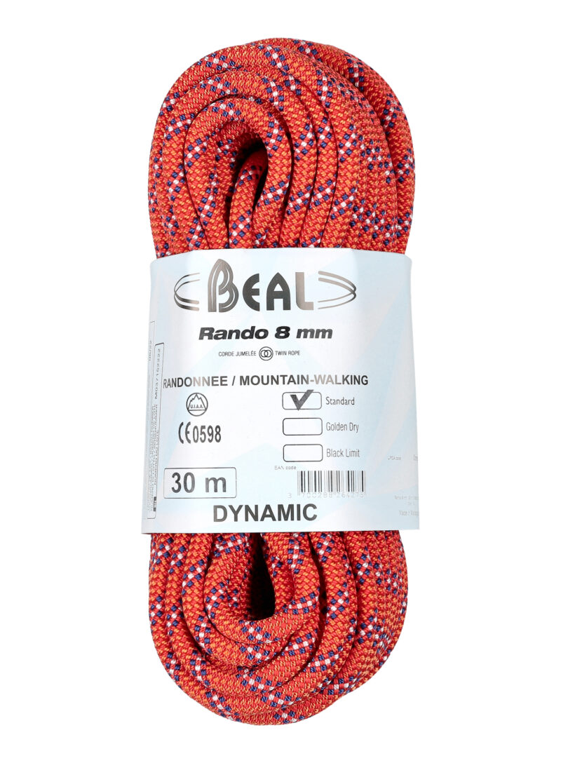 Funie pentru turism Beal Rando 8 mm 30 m - orange